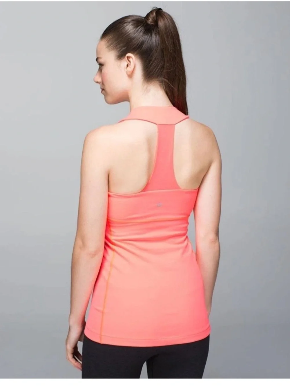 Lululemon Women's Scoop Neck Tank Luon Coral Racerback Top Size 4
